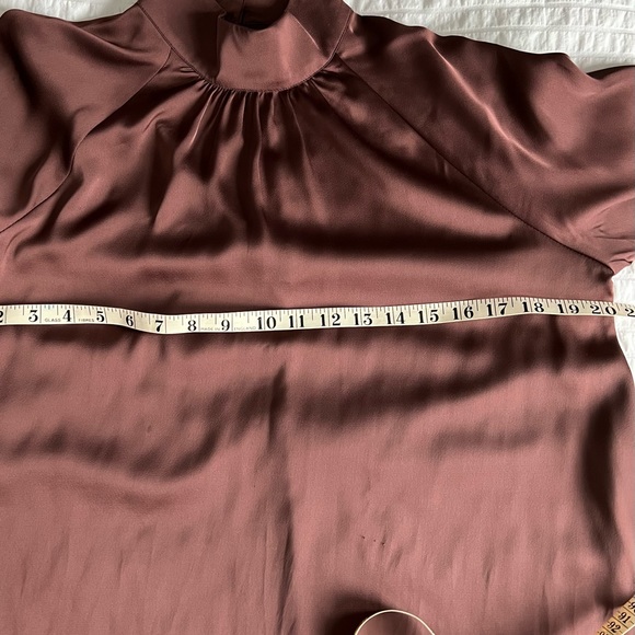 H&M Silky High Neck Blouse - Size XS - Chocolate Bronze - Picture 7 of 10